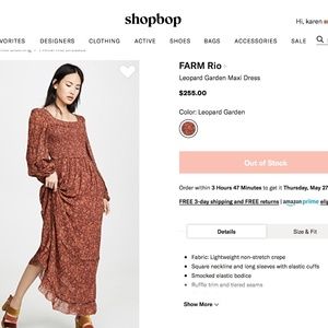 FARM Rio / Anthropologie Leopard Garden Maxi Dress